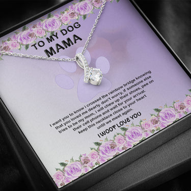 KORAFINA Meaningful Quote to My Dog Mama, Pet Dog Loss Necklace, Pet Loss Gift for Mom, Dog Mom Memorial Pet Jewelry, Pet Necklace Dog, Fur Mama, Mothers Day from Dog On Birthday